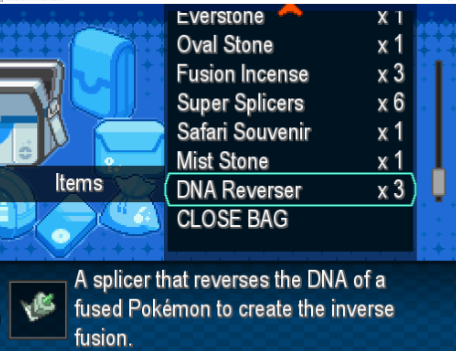 Pokemon Infinite Fusion DNA Reversers